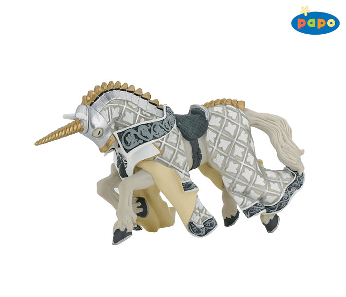 papo - Pferd des Waffenmeister Helmbusch Einhorn, silber