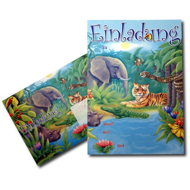 Dschungel - Einladungskarten