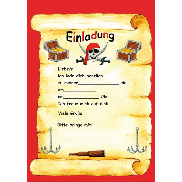 Piraten - Einladungskarten